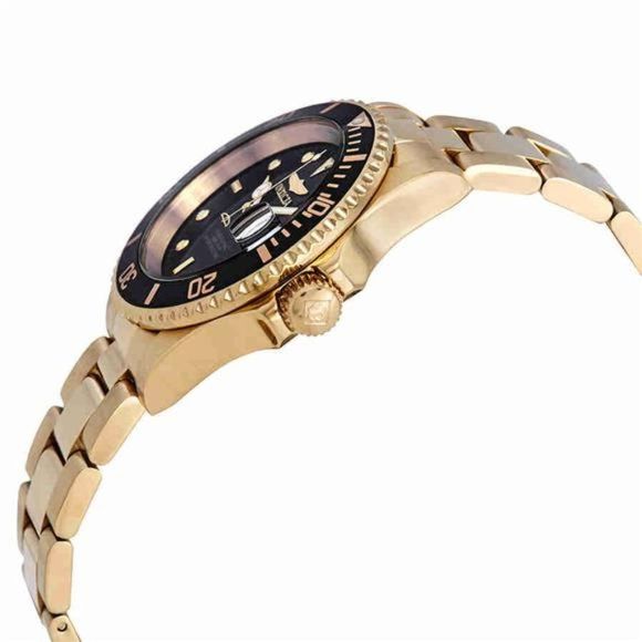 Invicta Pro Diver Gold-tone Black Dial 40 mm Men's Watch - Picture 2 of 3